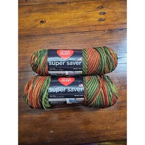 Red Heart Super Saver Yarn Fall Autumn Ombre Acrylic 5‎ oz 236 yds Crochet
